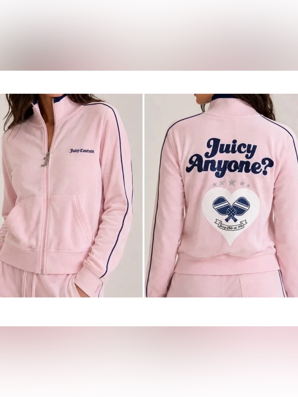 Juicy Couture Women's Cotton Velour Pickleball Jacket Size Small Juicy Anyone